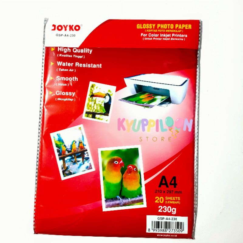 

Glossy Photo Paper Joyko A4-230