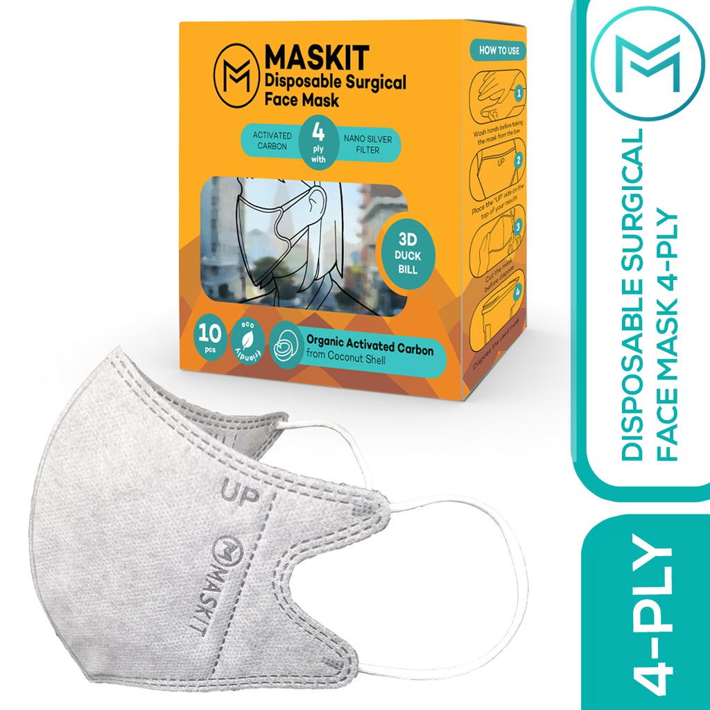 Masker Duckbill Maskit 4 Ply Kemenkes 10 Pcs Eco Friendly Sekali Pakai