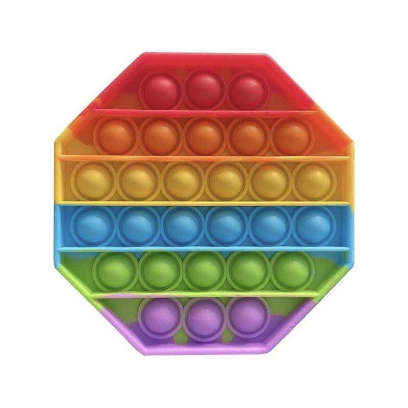 Pop It Rainbow Unicorn Fidget Toy Langka Murah Berkualitas Unik Mainan Edukasi Edukatif Free Gundu-persegi