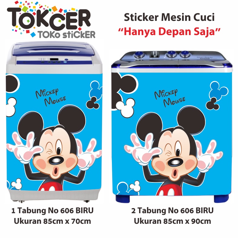 Stiker Mesin Cuci 1 atau 2 Tabung Motif Miki Mouse