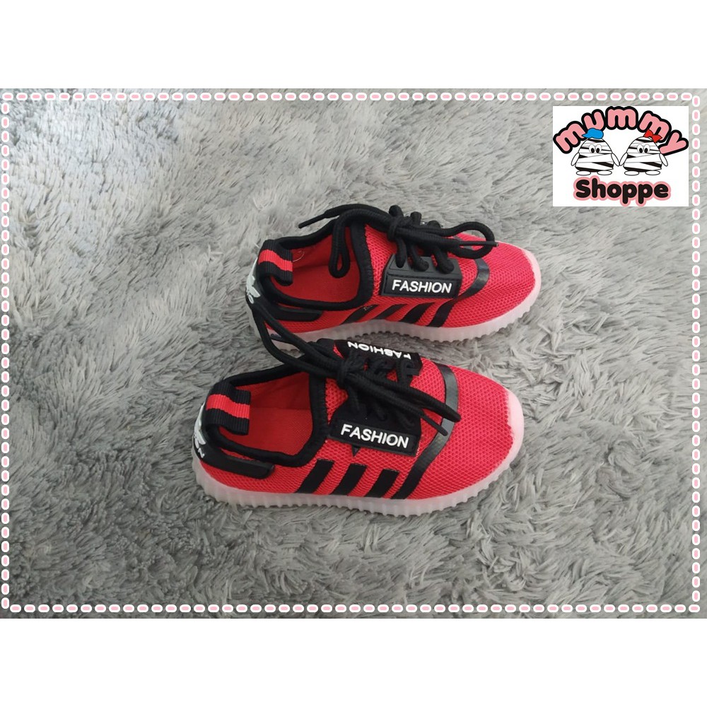 sepatu anak sneakers fashion stripe red kode S91004