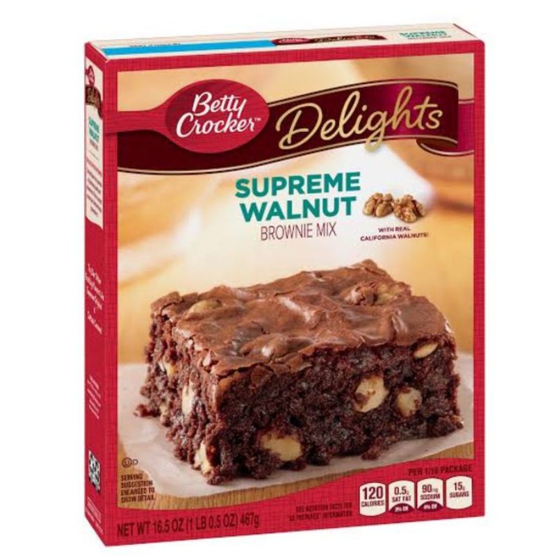 

BETTY CROCKER SUPREME WALNUT BROWNIE MIX 16.5 oz (467gr)