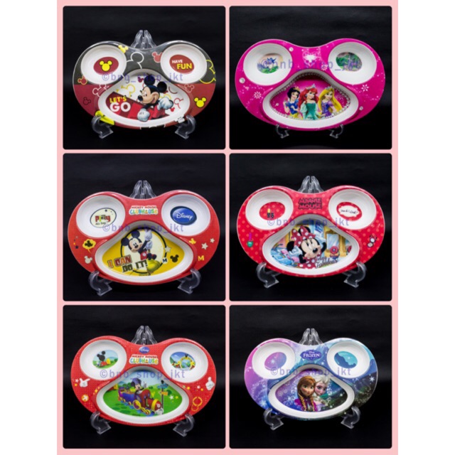 Piring Sekat Melamin Golden Dragon Disney Mickey, Minnie Mouse, Frozen, Snow White Cinderella