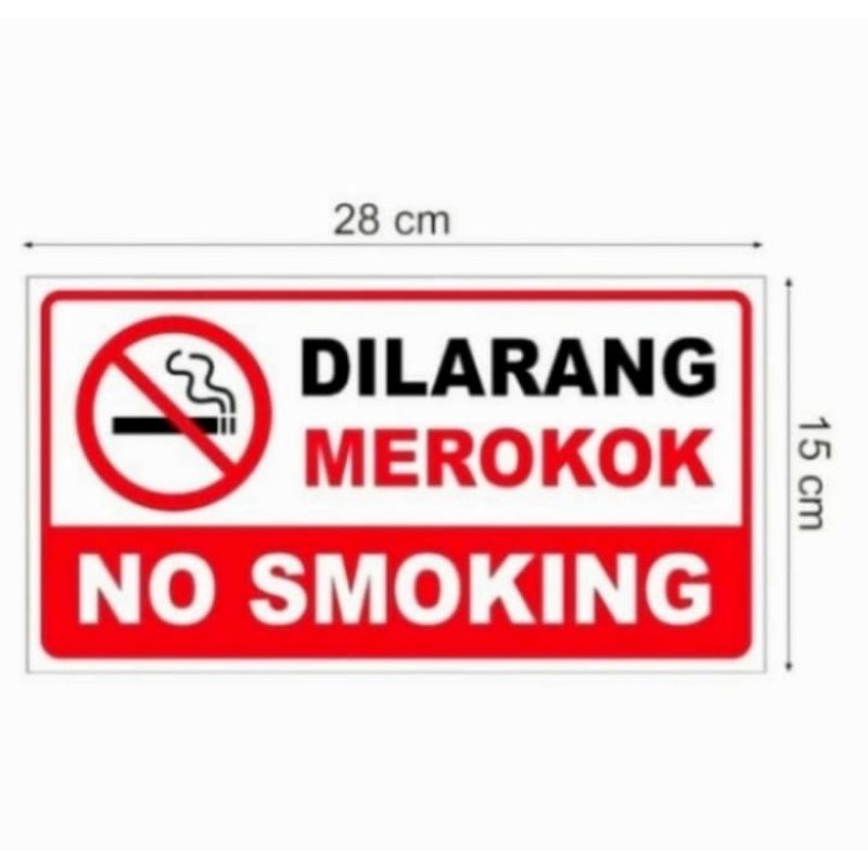 

Stiker vinyl 15x30cm DILARANG MEROKOK NO SMOKING sign rambu k3