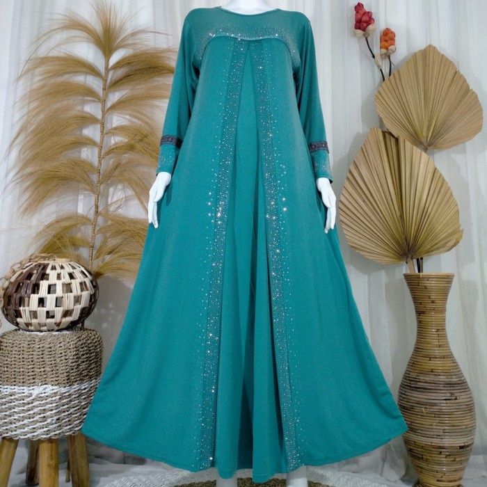 TERBARU     GAMIS MEWAH ABAYA PAYET MODEL SABYAN BLING-BLING