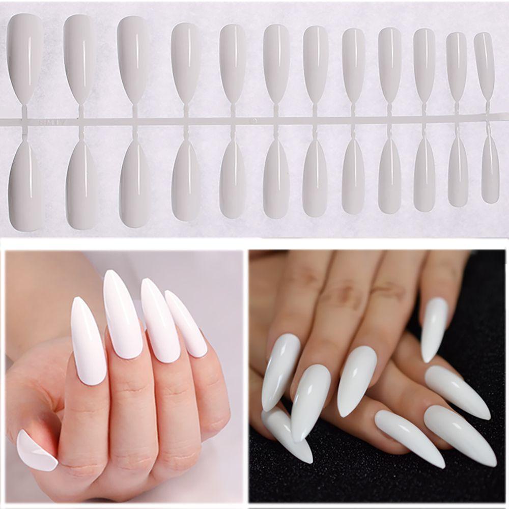 AUGUSTINA Agustina Alat Nail Art Akrilik Stiletto Peti Mati Extra Panjang Full Cover Paku Palsu Extension