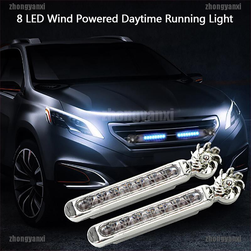 Lampu Mobil Tenaga Angin Auto Wind Power 8 LED Pair Car Light Aksessoris Otomotif Exterior 1PCS