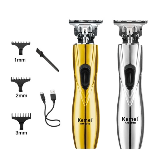 Kemei Hair Trimmer KM-2918 USB Rechargeable Hair Clipper / Alat Cukur