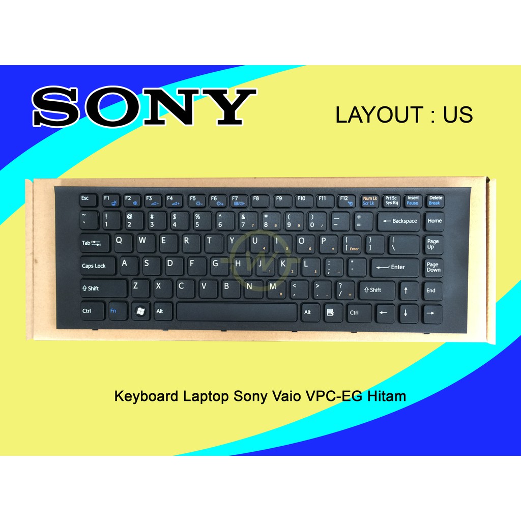 Keyboard Laptop Sony Vaio VPC-EG VPCEG VPCEG Series Hitam