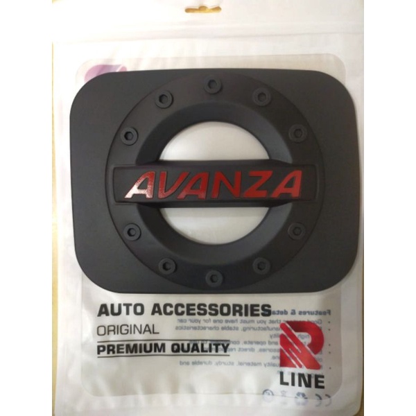 Tank cover hitam doff tulisan merah Avanza lama 2005-2011. variasi_mobil.id