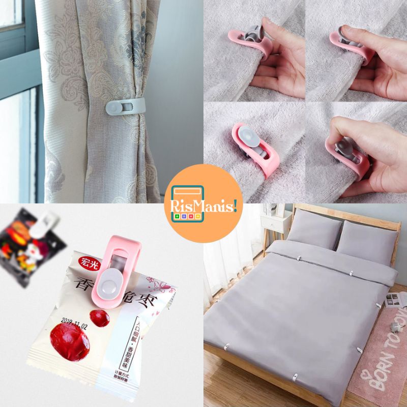 DUVET COVER CLIP - 1 pcs Klip Penjepit Selimut Anti Geser Sarung Bantal Guling Jepitan Bed Cover Sprei Jepit Gorden Kemasan Bungkus Snack