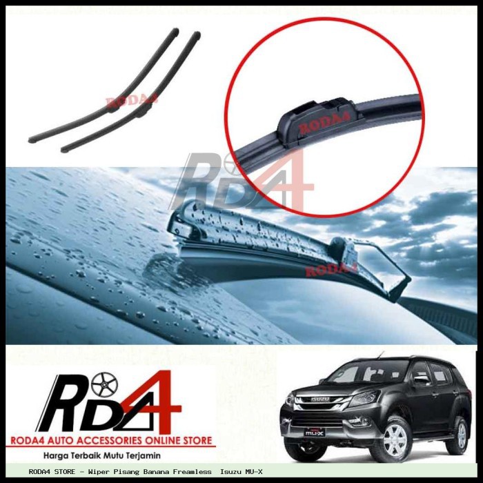 Wiper Mobil Isuzu MU-X 22 18 Frameless Banana 1 Set 2 Pcs