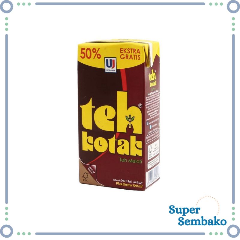 

TEH KOTAK RASA MELATI 300ml (Kemasan Ekstra 50% 200ml + 100ml)