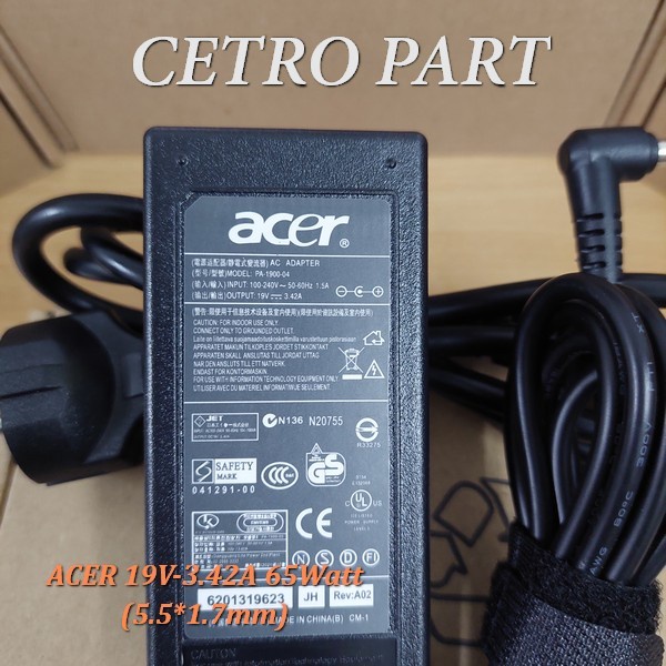 Adaptor Charger Acer E5-576 E5-576-392H E5-576G-5762 E5-576G-81GD 65W -NEW