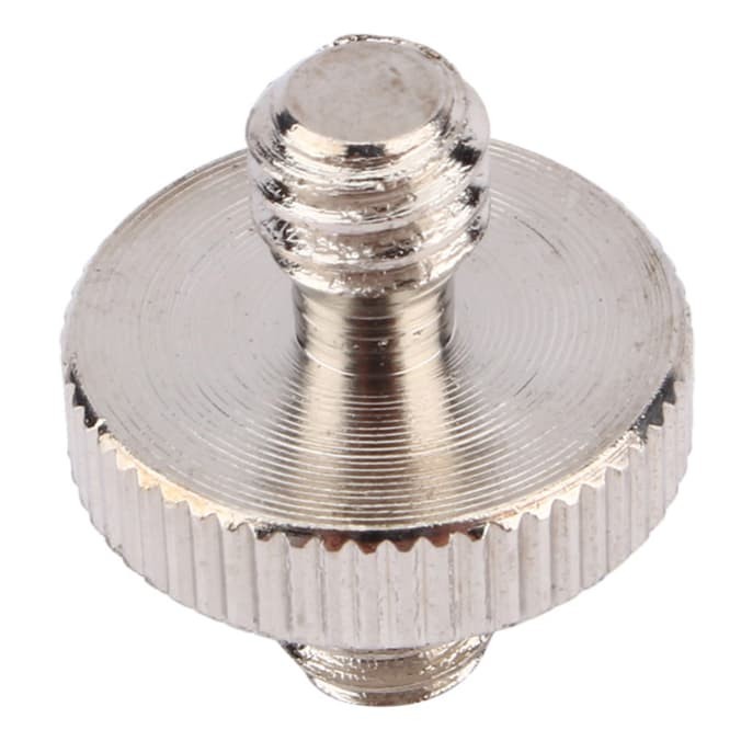 Hot Shoe 1/4 Male to 1/4 Male Thread Adapter - Silver