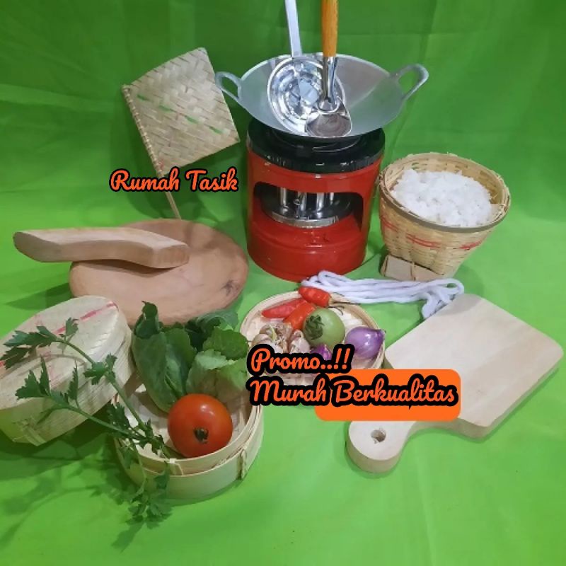 Kitchenset Mainan Masak Masakan Tradisional Paket Talenan Cobek