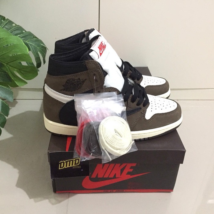 ASLI SEPATU NIKE AIR JORDAN 1 HIGH X TRAVIS SCOTT CACTUS JACK - PK ORIGINAL SNEAKERS ORIGINAL