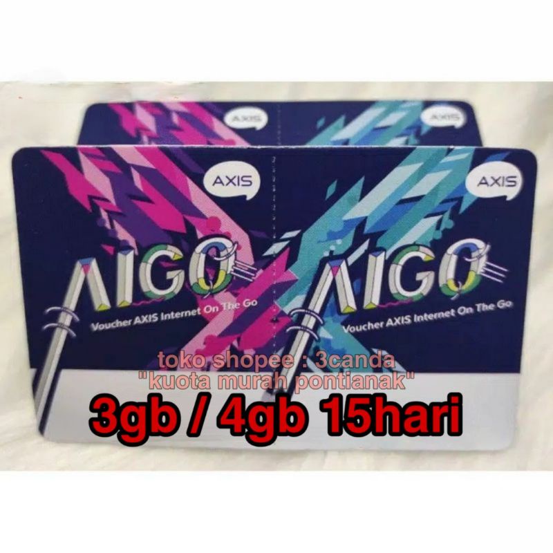 Voucher Axis 3GB 15hari Vocer Aigo Day 3 gb 15 hari Khusus Pontianak dapat 4gb Axis4gb