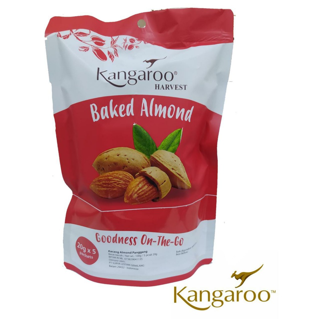 

Kangaroo Baked Almond 100gr (20gx5pcs)