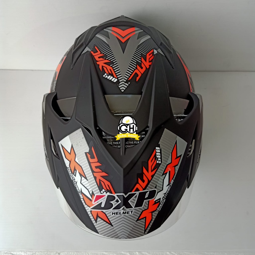 HELM DUA KACA MURAH HELM DOUBLE VISOR MURAH HELM DEWASA MURAH DUKE ORANGE