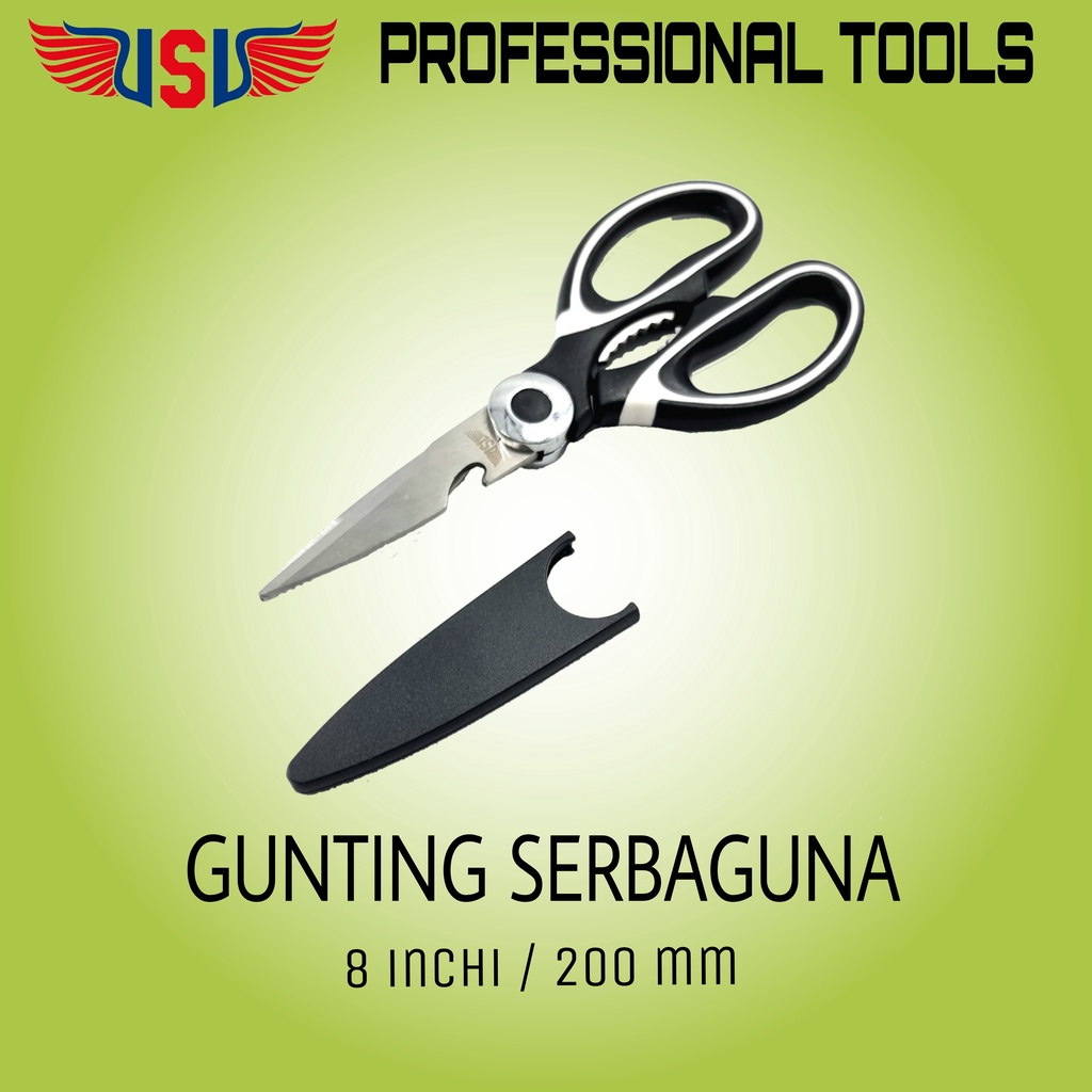 VSV Gunting SerbaGuna Gunting Multifungsi  Gunting Dapur Daging Sayur (HITAM)