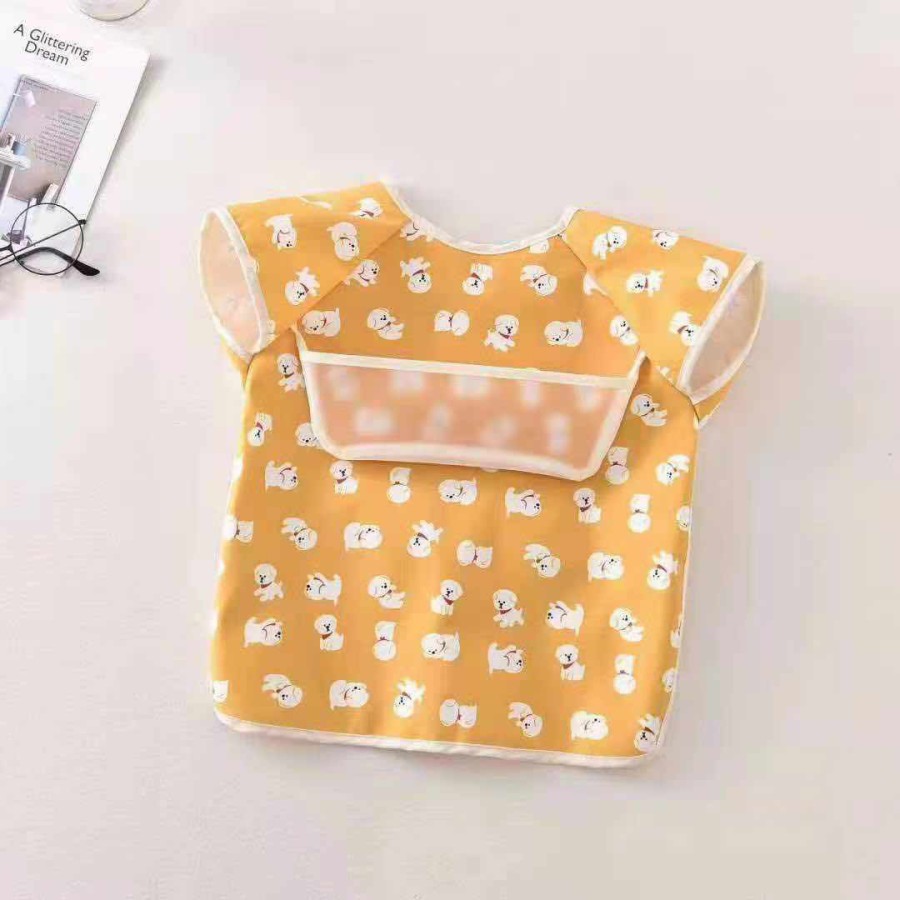 celemek bayi lengan pendek dengan kantong waterproof