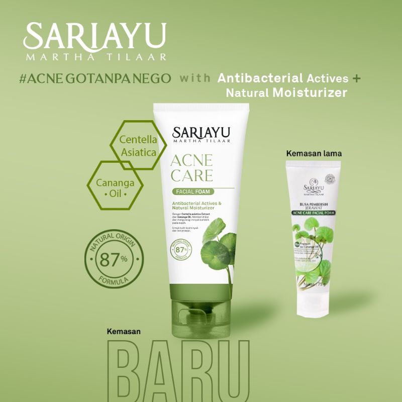 SARIAYU FACIAL FOAM ACNE CARE 75 GR/ SARI AYU ACNE BUSA PEMBERSIH JERAWAT