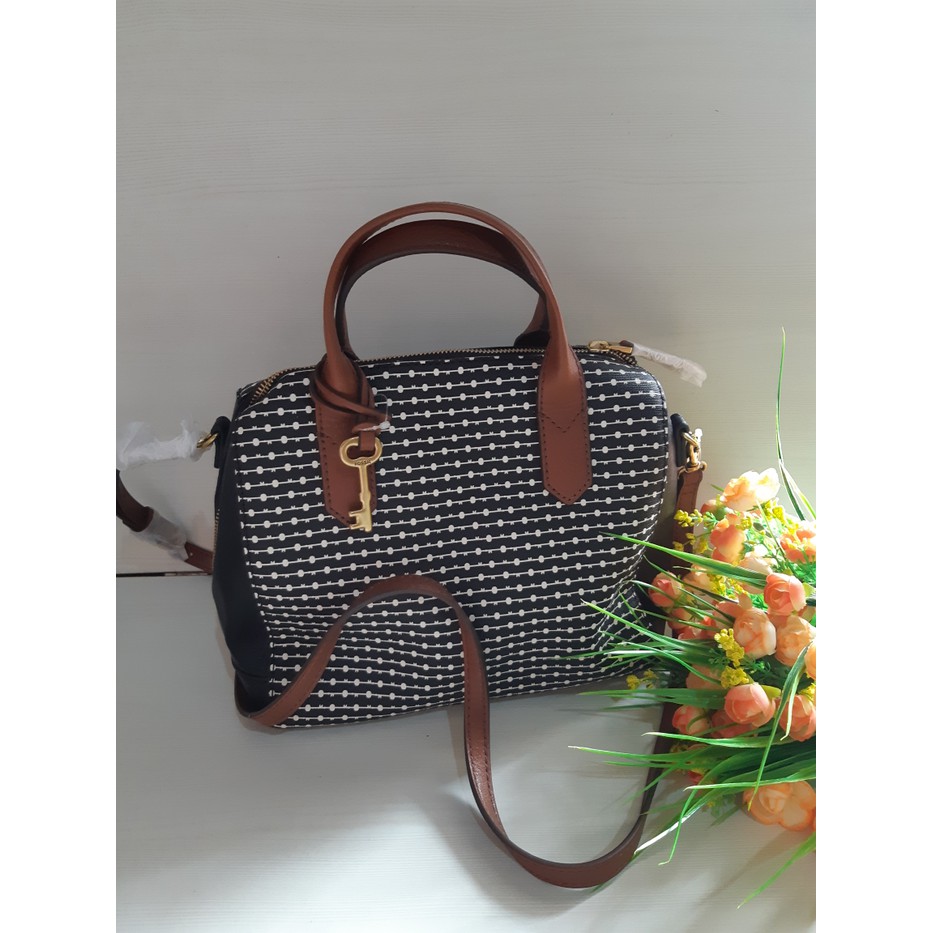 TAS FOSSIL ORIGINAL - FOSSIL FIONA SATCHEL BLACK MULTI