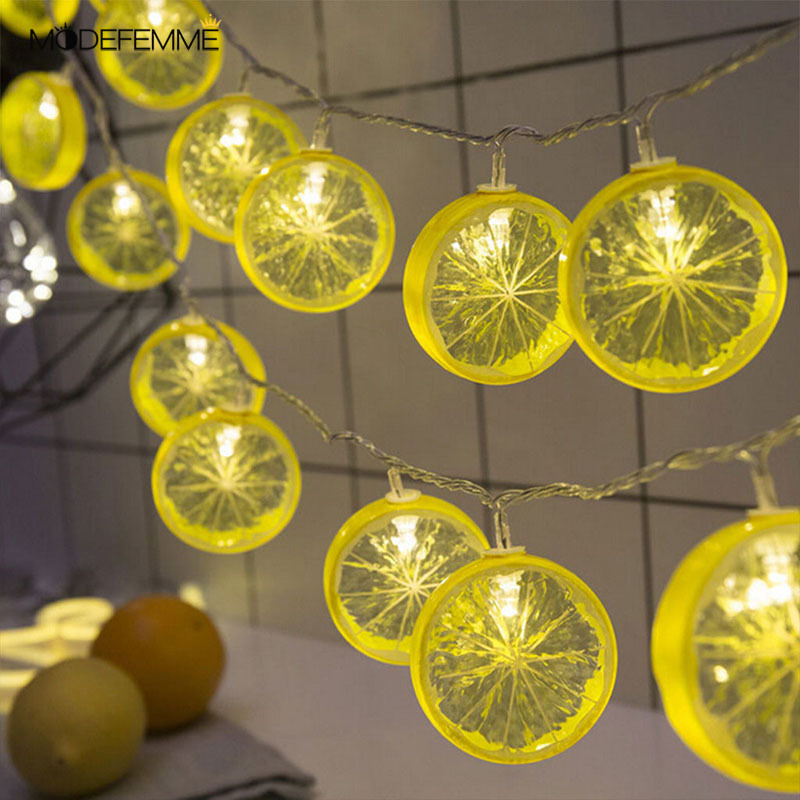 (2M) Lampu String Led Bentuk Irisan Lemon Tenaga Baterai Untuk Dekorasi Natal