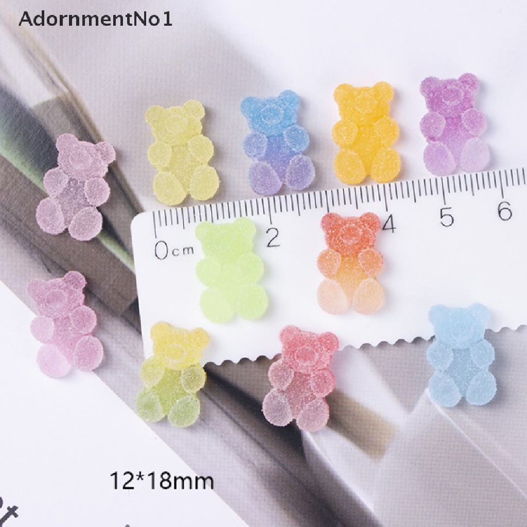 (AdornmentNo1) 20pcs Permen Karet Epoxy Resin Flatback 18x12mm Aneka Warna Untuk Gantungan Kunci / Kalung