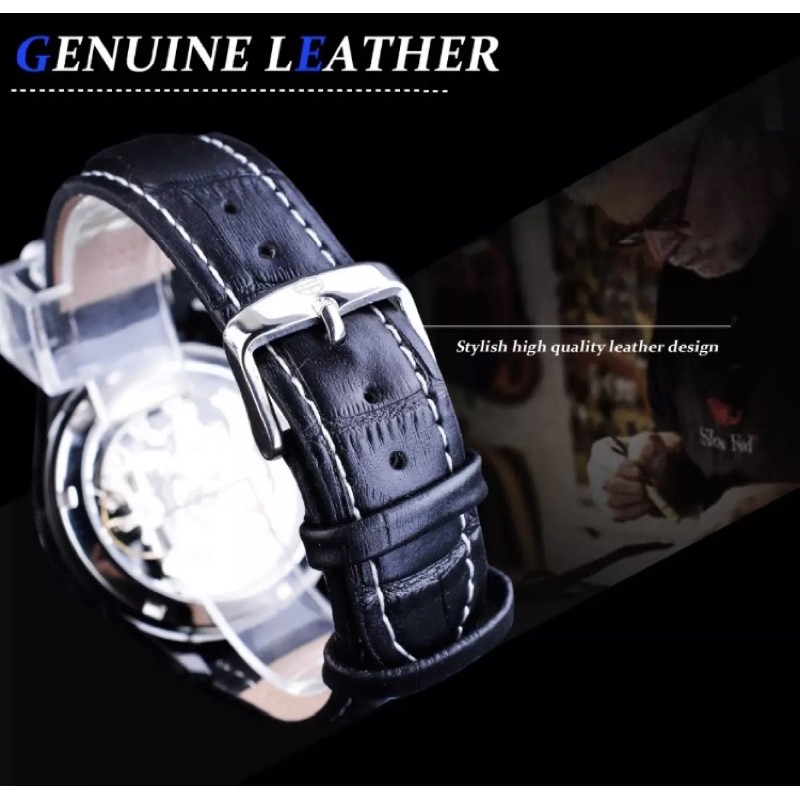 Jam Tangan Automatic Forsining Transparan Klasik Retro Mewah Original