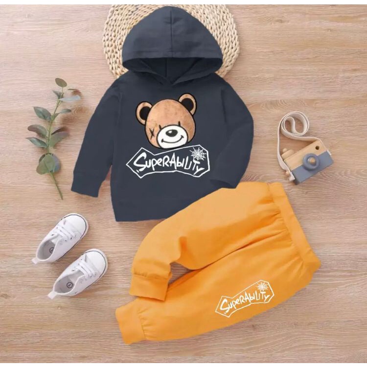 PROMO-SETELAN HOODIE ANAK ANAK 1-5 TAHUN HOODIE BEAR 1-5 TAHUN SETELAN HOODIE ANAK LAKI LAKI PAKAIAN ANAK LAKI LAKI  BAJU ANAK PEREMPUAN JAKET ANAK TERLARIS JAKET ANAK KEKINIAN JAKET ANAK TRENDY