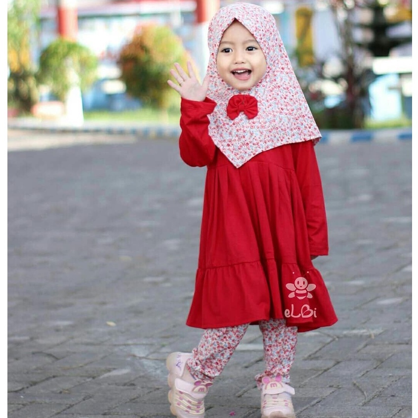 set baju muslim anak perempuan / setelan baju anak lucu 1-5 Tahun