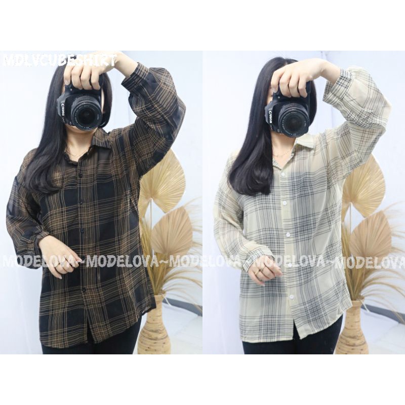 MDLV~ BM 8582 CUBE SHIRT (TANPA INER) // KEMEJA IMPORT // FASHION IMPORT WANITA