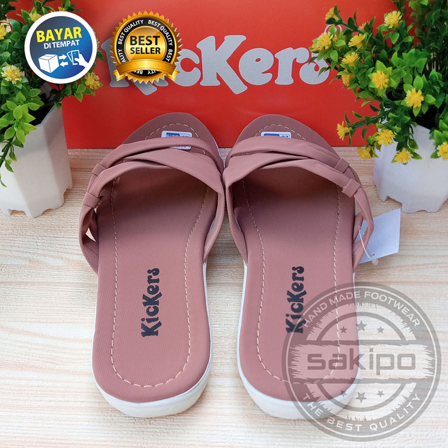 PROMO 6.6 SHOPEE MALL GREAT SALE MURAH LEBAY !! SANDAL SLOP WANITA KICKERS SALEM / SANDAL REMAJA SLOP PITA  KICKERS / SAKIP0