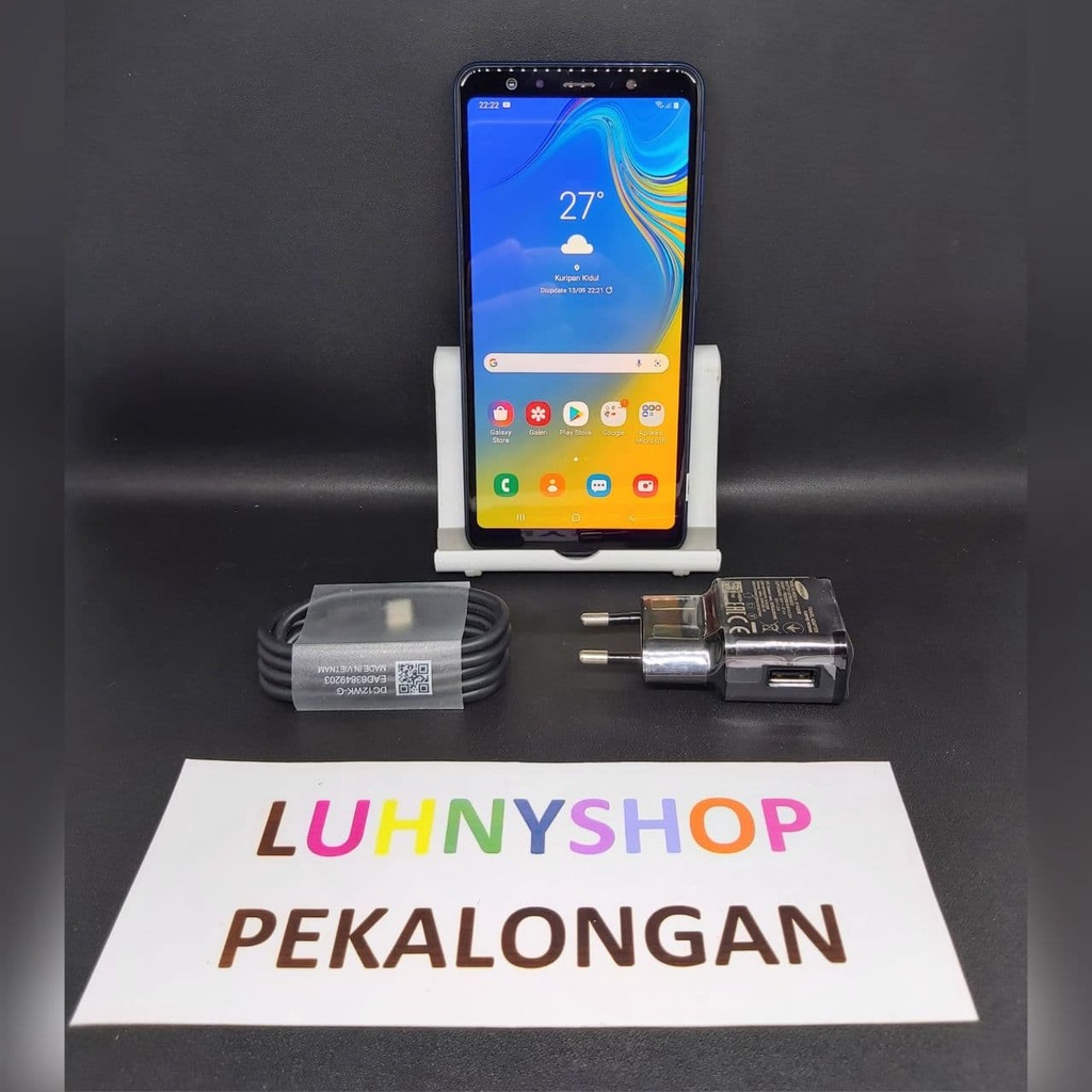 Samsung A7 2018 SM-A750GN/DS 128gb Ram 6gb Black No Minus Seken Second Android Murah