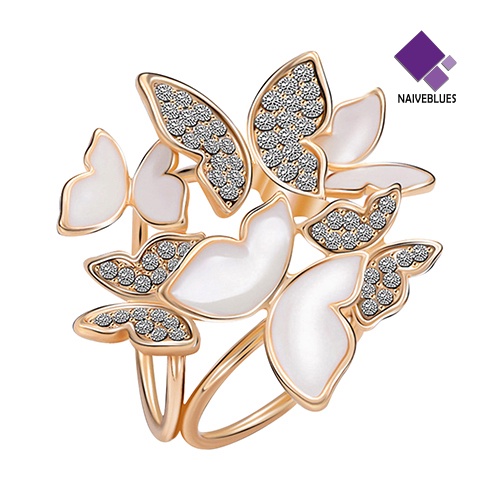 Bros Bentuk Butterfly Cluster Circles Clip Aksen Kristal Dan Berlian Imitasi Untuk Wanita