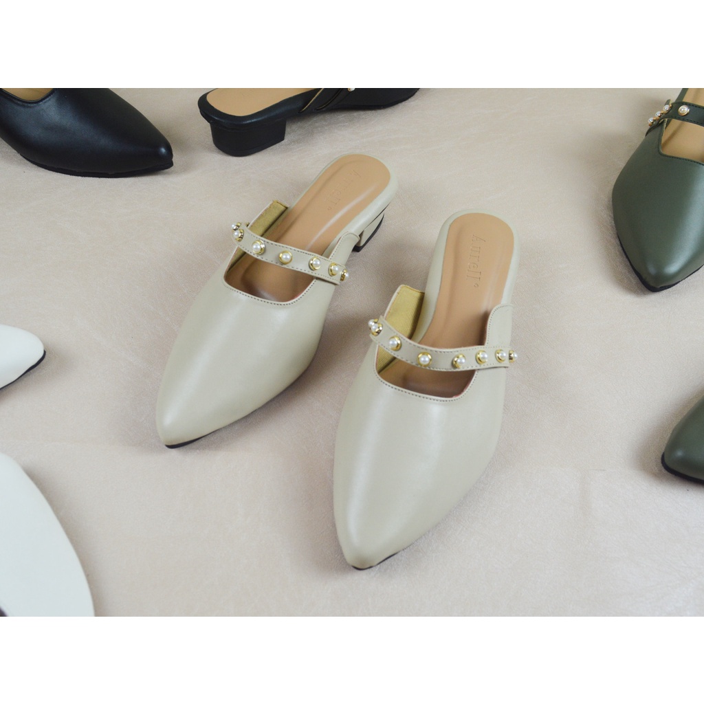 AURELL - Aileen Mules Wanita Hak 3cm Bigsize 41-46 Garansi 60 Hari