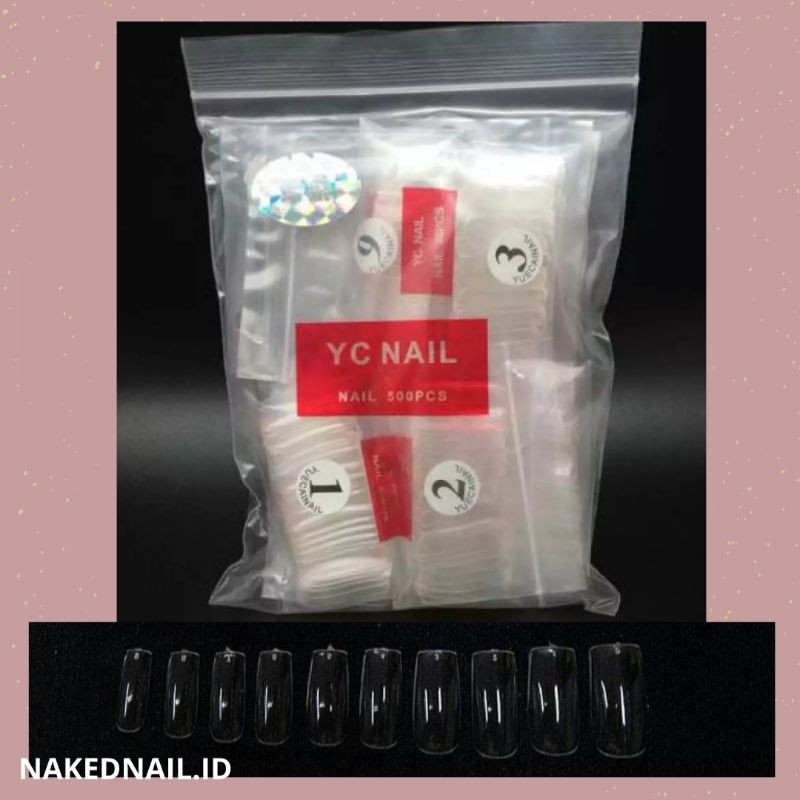 kuku palsu kotak clear isi 500 pcs / kuku palsu kotak / kuku palsu nail art premium quality nailart