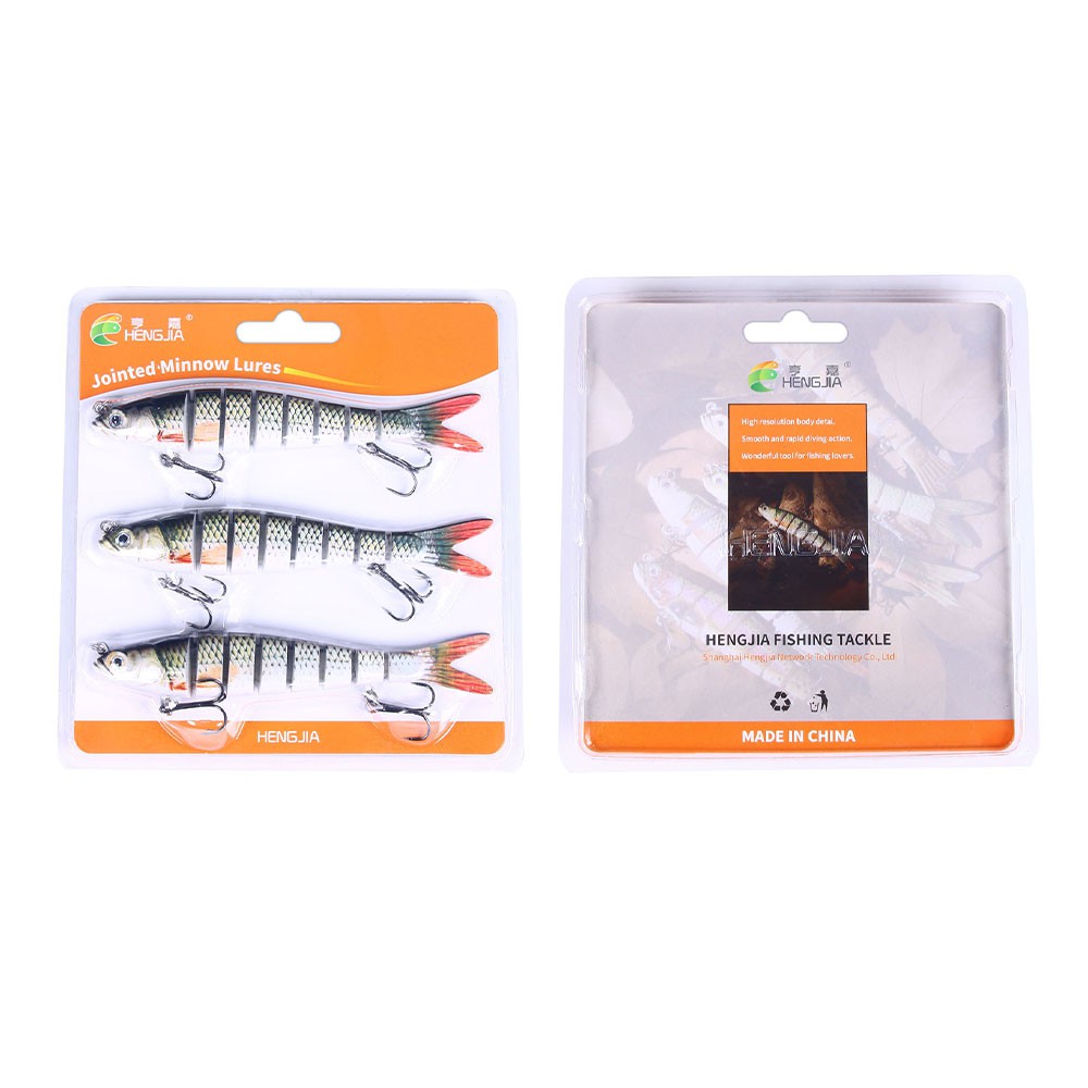 Hengjia 3pcs / Set Umpan Pancing Ikan Minnow Imitasi Bahan Plastik 13.7cm 27g Warna Campur