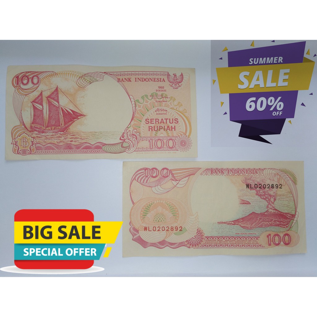 Uang Kertas Rp.100 Tahun 1992