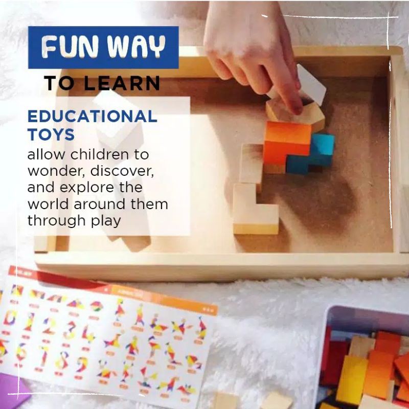 Lakuku - Toys For Trip Puzzle Travel Kayu Montessori Play Education Balok Susun / Mainan Blok