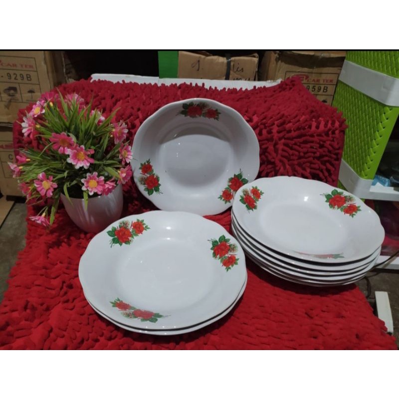 piring kramik piring makan piring bunga rose