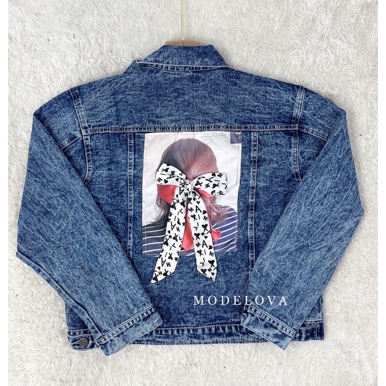 MDLV ~ Jaket Jeans Alphabet Ribbon Jaket Jeans Cewek Jaket Jeans Premium Jaket Jeans Import Good Quality Women Jeans Jaket Fashion Import