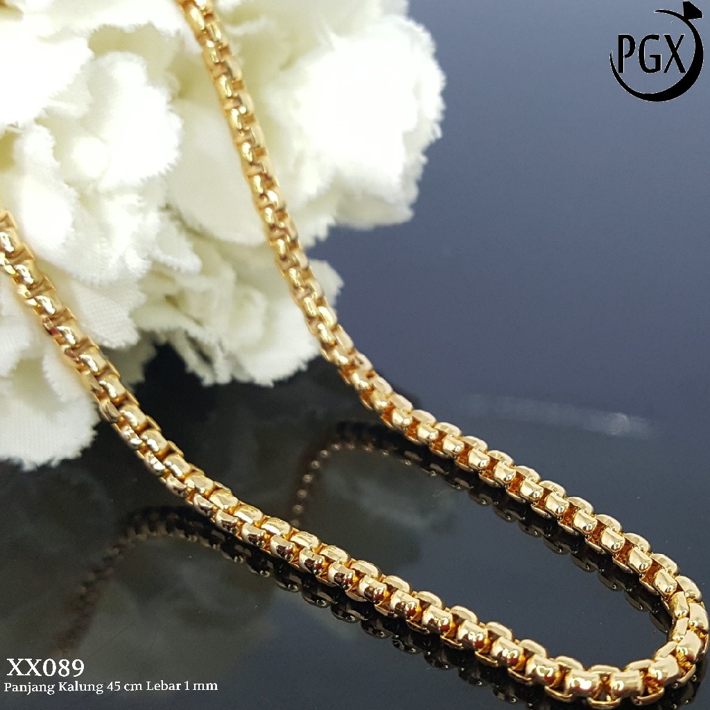 PGX Kalung Pria Wanita Xuping Perhiasan Lapis Emas Aksesoris Fashion Premium - XX089