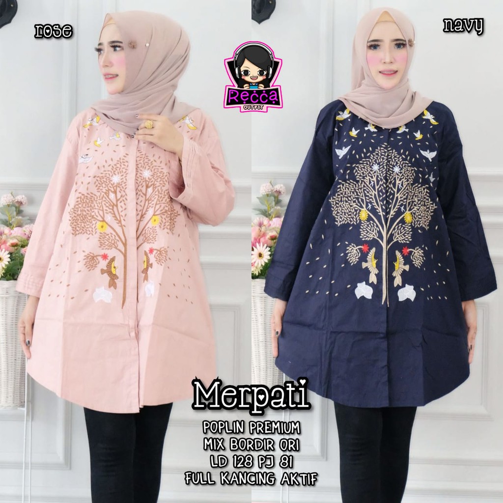 MERPATI TUNIK JUMBO KATUN PREMIUM BORDIR ORI XXXL LD 120+ IBU IBU REMAJA HARIAN CANTIK TERMURAH