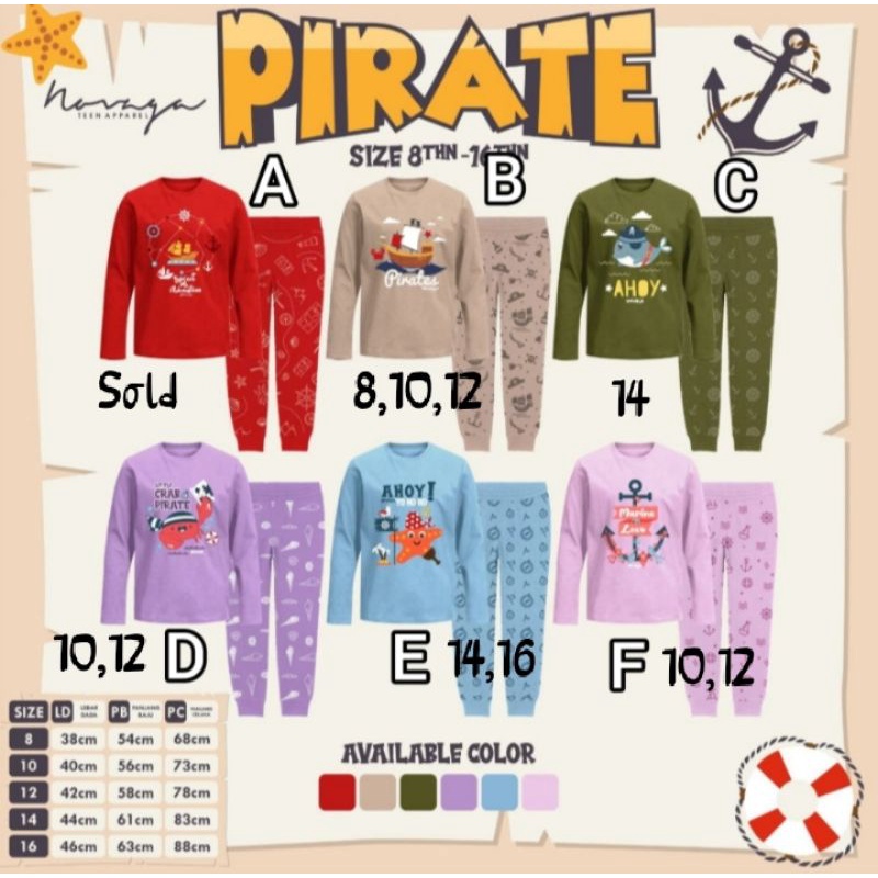 BAJU PIYAMA Anak novaga❗ready Stok Motif❗