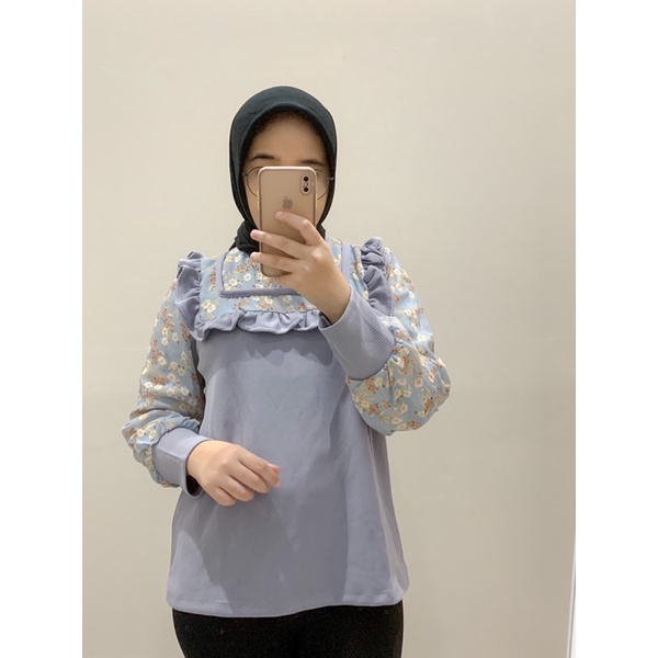 Blouse Wanita korea Bunga
