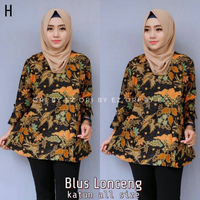 BLUS BATIK LONCENG TERMURAH BLUS BATIK KONDANGAN BLUS BATIK WANITA ATASAN WANITA
