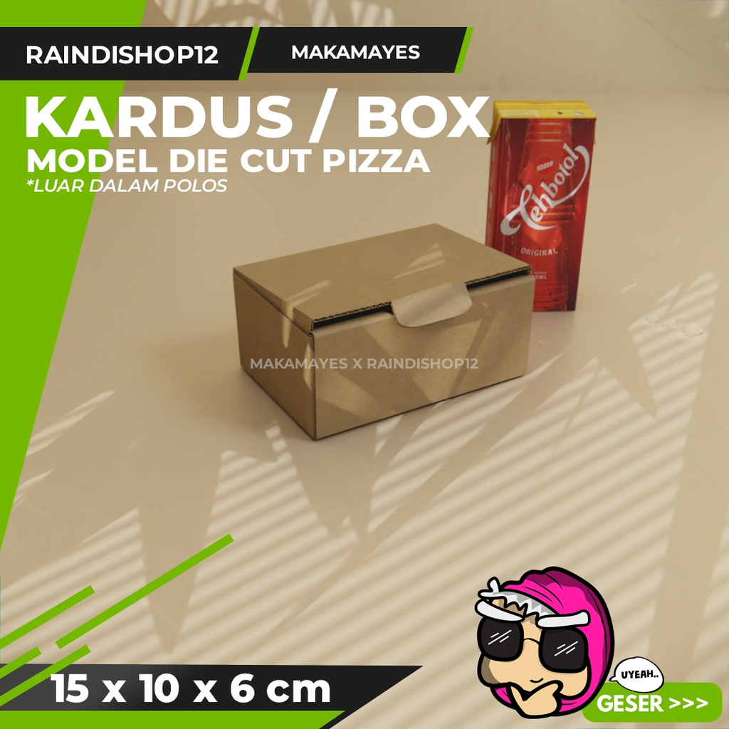 

(MIN 10 PCS) BOX 15 X 10 X 6 CM KARDUS DIE CUT PIZZA KEMASAN PACKAGING KADO